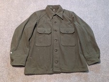 Vintage U.S. Army Shirt Mens Medium Green Wool 1950s Military