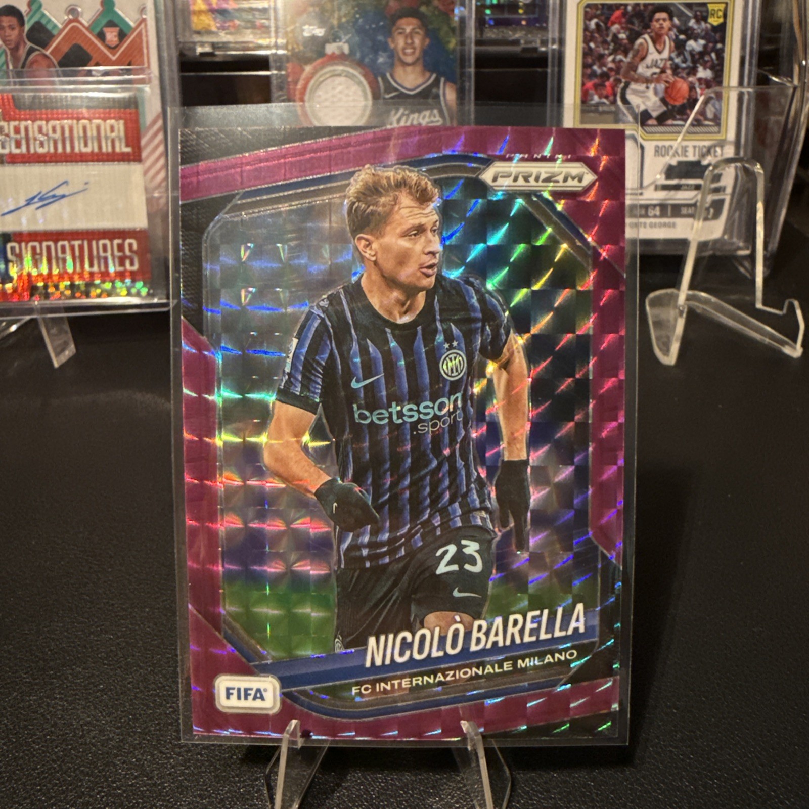 Nicolo Barella 2025-26 Panini Prizm FIFA PURPLE Prizm RC /135 Inter Milan Italy