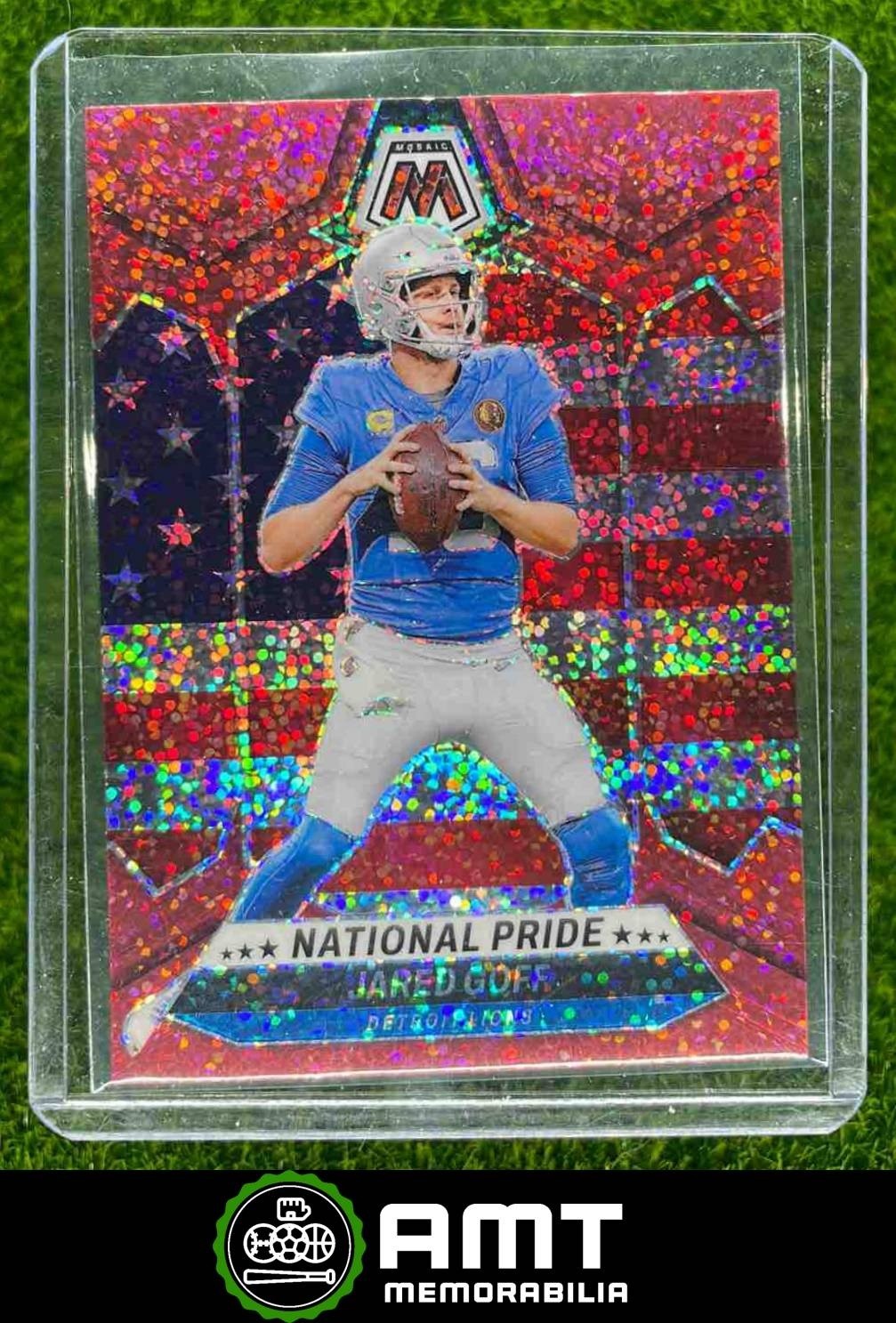 2024 Panini Mosaic #252 Jared Goff Red Sparkle National Pride Detroit Lions