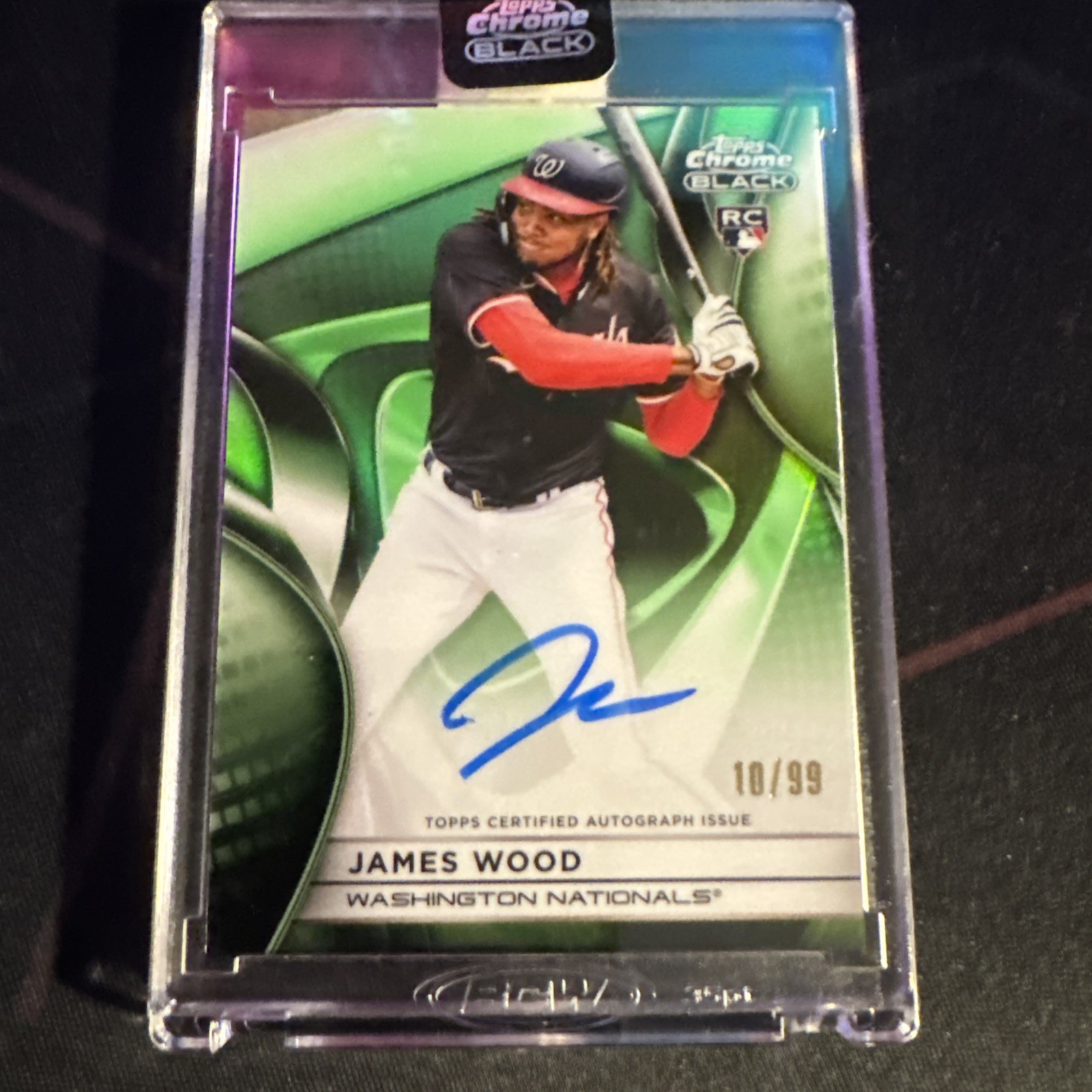 2025 Topps Chrome Black - James Wood Rookie Auto /99 Green Refractor #CBA-JW