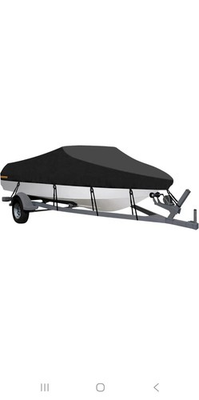 #ad BOAT COVER ONLY Waterproof 16 ft. 18.5 ftBeam width up to 94quot; Black. NO STRAPS $59.99