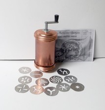 Vintage Aluminum MIRRO Cookie Press  Crank Style 12 Plates  Recipes SPRITZ EUC