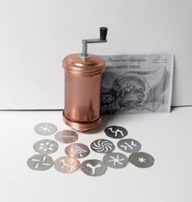 Vintage Aluminum MIRRO Cookie Press  Crank Style 12 Plates  Recipes SPRITZ EUC