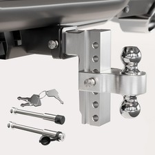 Adjustable Trailer Hitch Fits 2 Receiver 6 Droprise Stainless Steel Locks