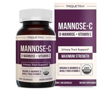 Mannose-C - Organic D-Mannose + Whole Food Vitamin C, Natural UTI Supplement