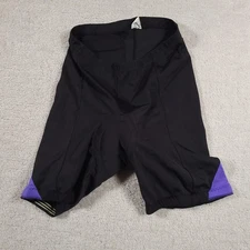 Bellwether Cycling Shorts Large Black Purple Padded Bike USA Made Vintage 90s