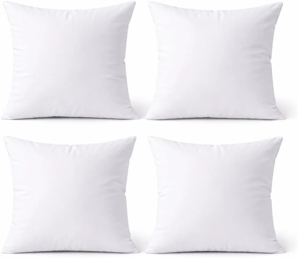 Premium 18 X 18 Throw Pillow Inserts, Set of 4 Hypoallergenic Square Form Decora