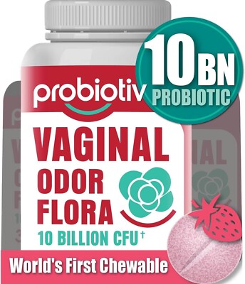 USA Made Chewable Female Vaginal Probiotics 10 Billion CFU Prebiotics pH Balance