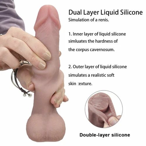8.46" Realistic Dildo Strong Suction Cup Base Ultra Soft Skin Curved Real Penis - Picture 8 of 10