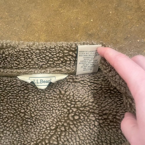 LL BEAN Womens Faux Shearling Sherpa Dark Brown Barn Jacket Coat Winter Medium - Picture 10 of 10
