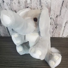 Vtg Commonwealth Elephant Plush Stuffed Animal Gray, Long Trunk 15" Weighted