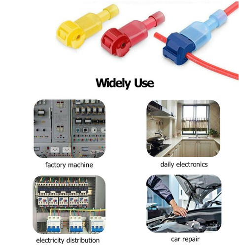 60pcs T-Taps Wire Terminal Connectors Insulated 22-10 AWG Quick Splice Combo Kit - Picture 5 of 11