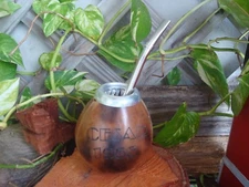 Personalizd Mate Argentina, Gourd Yerba With Straw Bombilla, Engraving Gift Dad
