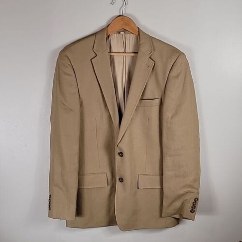 Murano Baird McNutt 100% Linen Blazer Size M Tan Camel Jacket Sports Coat 40R - Picture 1 of 15