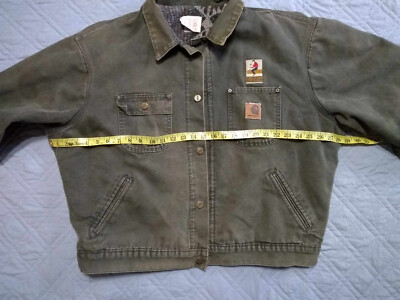 Vintage Carhartt Aztec Pile Lined Jacket JP1066 Olive Moss XL
