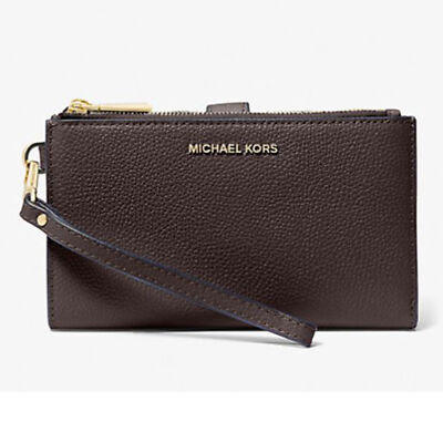 Michael Kors Women's Jet Set Double Zip Wristlet, Chocolate, One Size 32T7GAFW4L