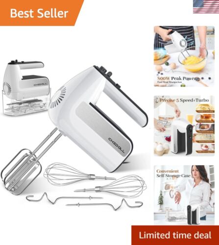 Robust Handheld Mixer with 5 Attachments & Turbo Boost for Effortless Cooking