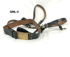 Youth Civil War Swordbelt - Black Leather w/ CS Buckle - Fits Up to 30 Inch