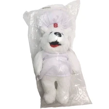 Original Bimbo Bakery White Teddy Bear Chef Plush Stuffed Toy 10" Wrapped NEW