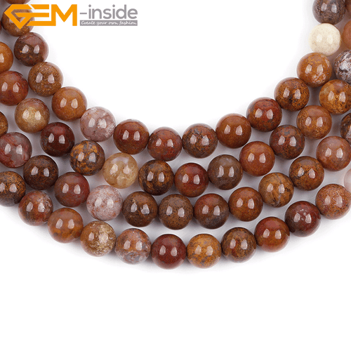 Brown Mexico Moss Agate Beads Natural Stone Beads For Jewelry Making Necklace - Picture 12 of 39