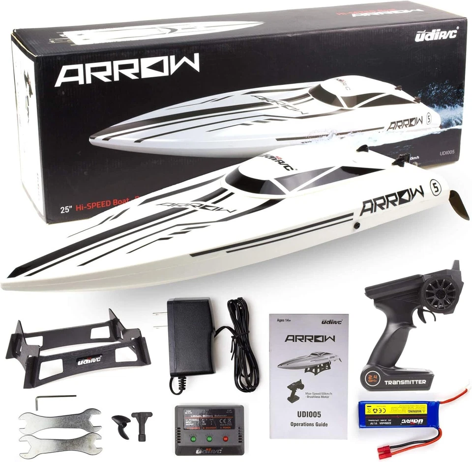UDIRC RC Boat Brushless 30+MPH Electric Racing Boat UDI005 For Adults Kids - Image 3 of 4