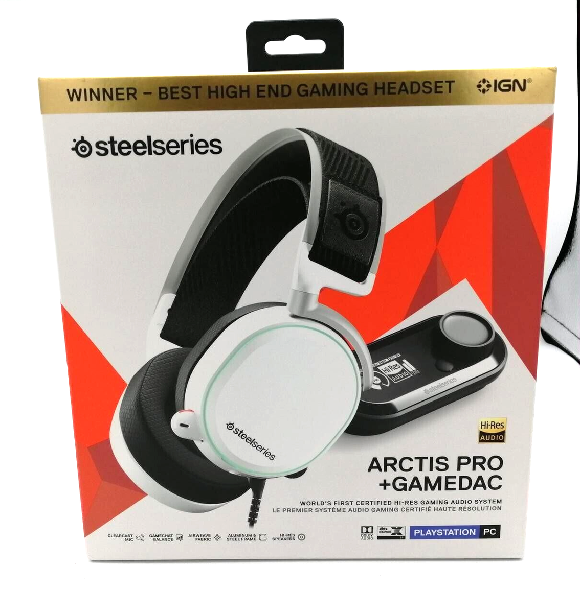 SteelSeries Arctis Pro + white GameDAC Hi-Res Certified Gaming