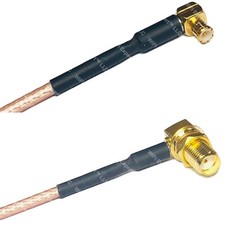 RG316 MCX MALE ANGLE to SMA FEMALE ANGLE RF Cable Rapid-SHIP LOT