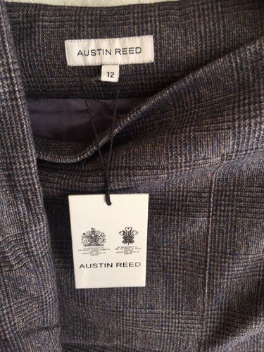 NWT Austin Reed Wool 3 Pc Set Women’s Brown Check Jacket 14 Trousers & Skirt 12 - Picture 5 of 12