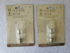 Flicker Flame Light Bulbs Merry Brite Tested & Working Lot of 2