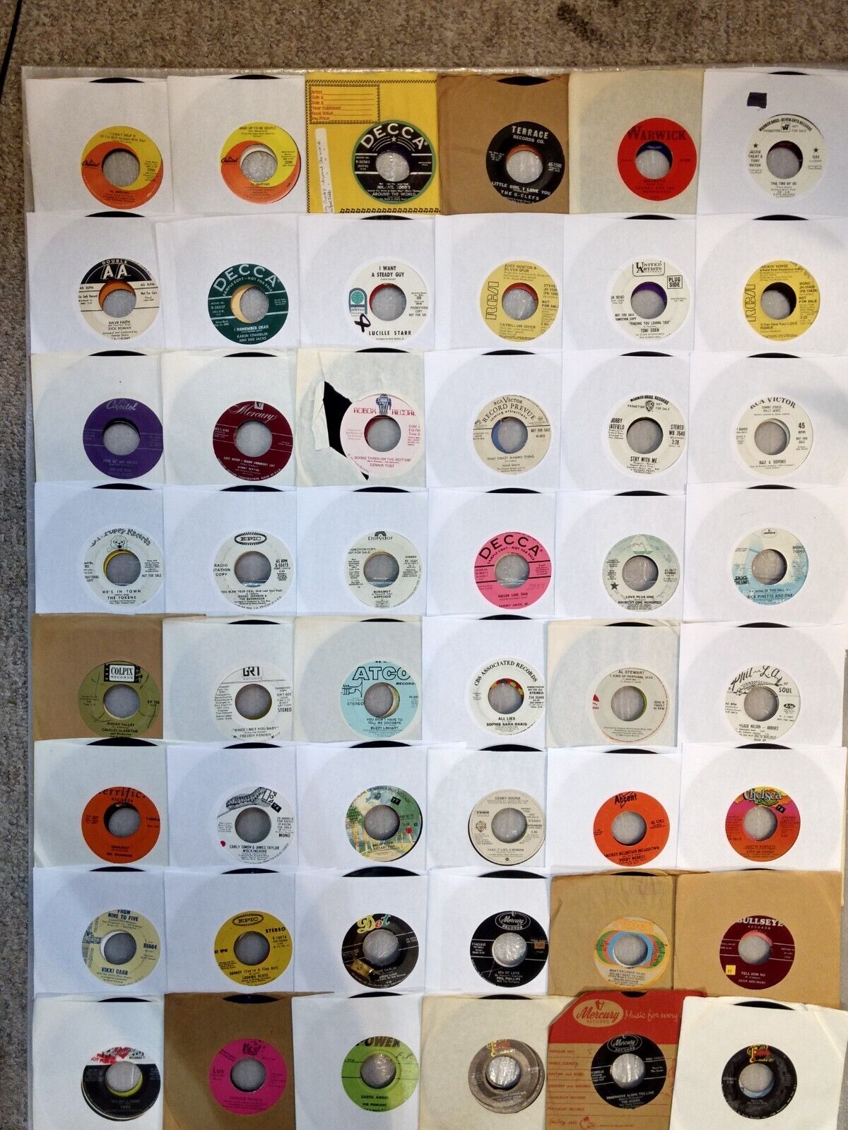 High grade 100 Ct LOT #28 45 RPM Records Rock, Pop, Soul VG+ to NM MANY PROMOS