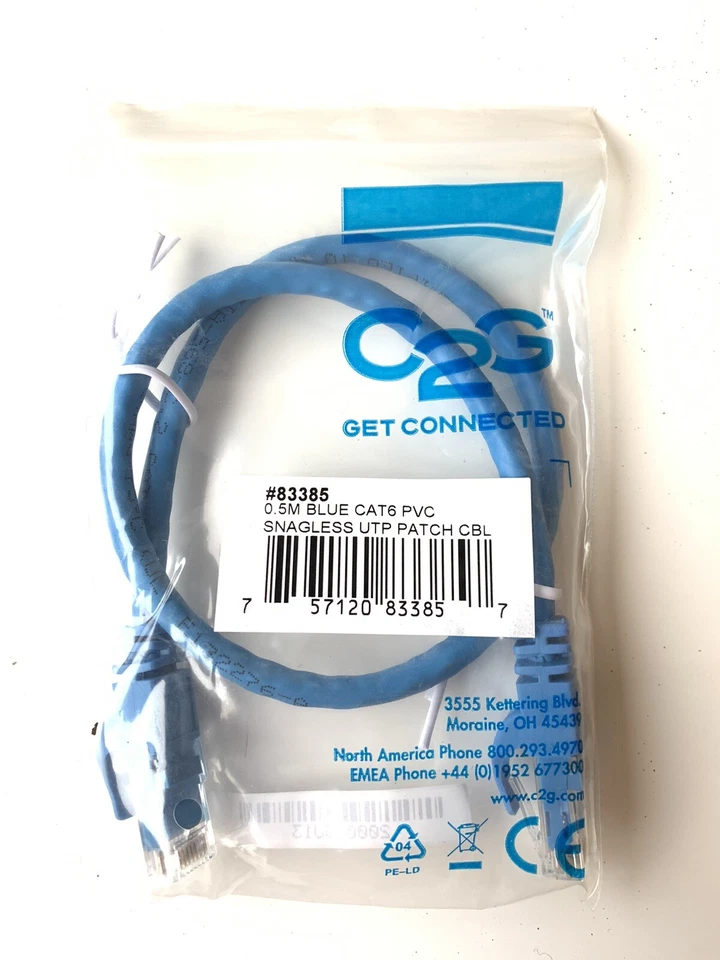 Ethernet Network Cable Cat6 RJ45 SUPER FAST Internet Patch Lead 0.5m - Image 2 of 2