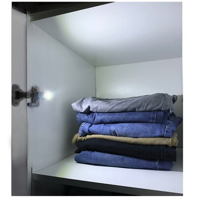 Set of 4 LED Hinge Cabinet Light Kitchen Cupboard Wardrobe Automatic Sensor Lamp