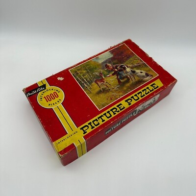 Vintage Jigsaw Puzzle Built Rite Making Friends 1000 Piece Deer Hunting READ