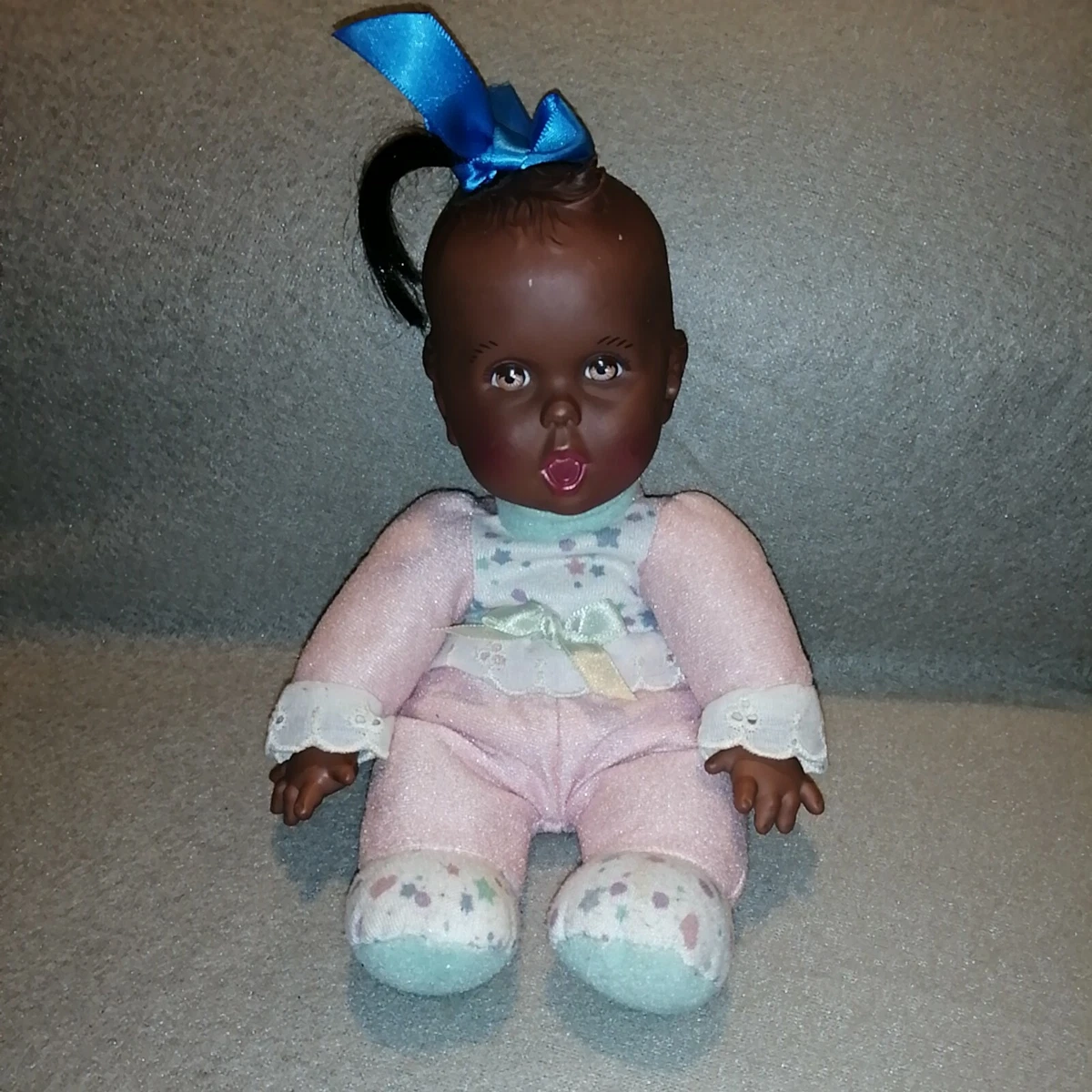 Vintage 1997 Gerber Baby Head Soft Bodied Doll African American