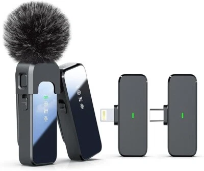 RYTHFLO Wireless Microphone for iPhone/Andriod, Noise Cancellation 100ft Trans 18H Btry