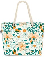 Pflanzen Muster Design Retro Beach Bag Vintage Kacheln Garten Gemustert BläTter