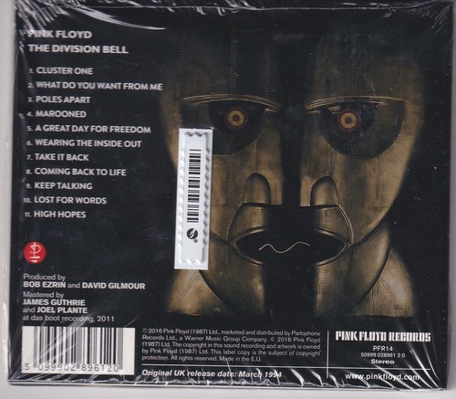 NEW Sealed Pink Floyd The Division Bell CD (2016 Remastered Europe) - Picture 2 of 2