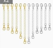12pcs Stainless Steel Necklace Bracelet Extender Chains Silver Gold Tone New