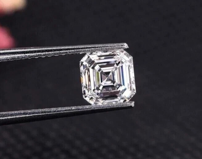 Loose Lab Grown CVD Diamond 10 MM Asscher D Color FL Clarity Certified Diamond