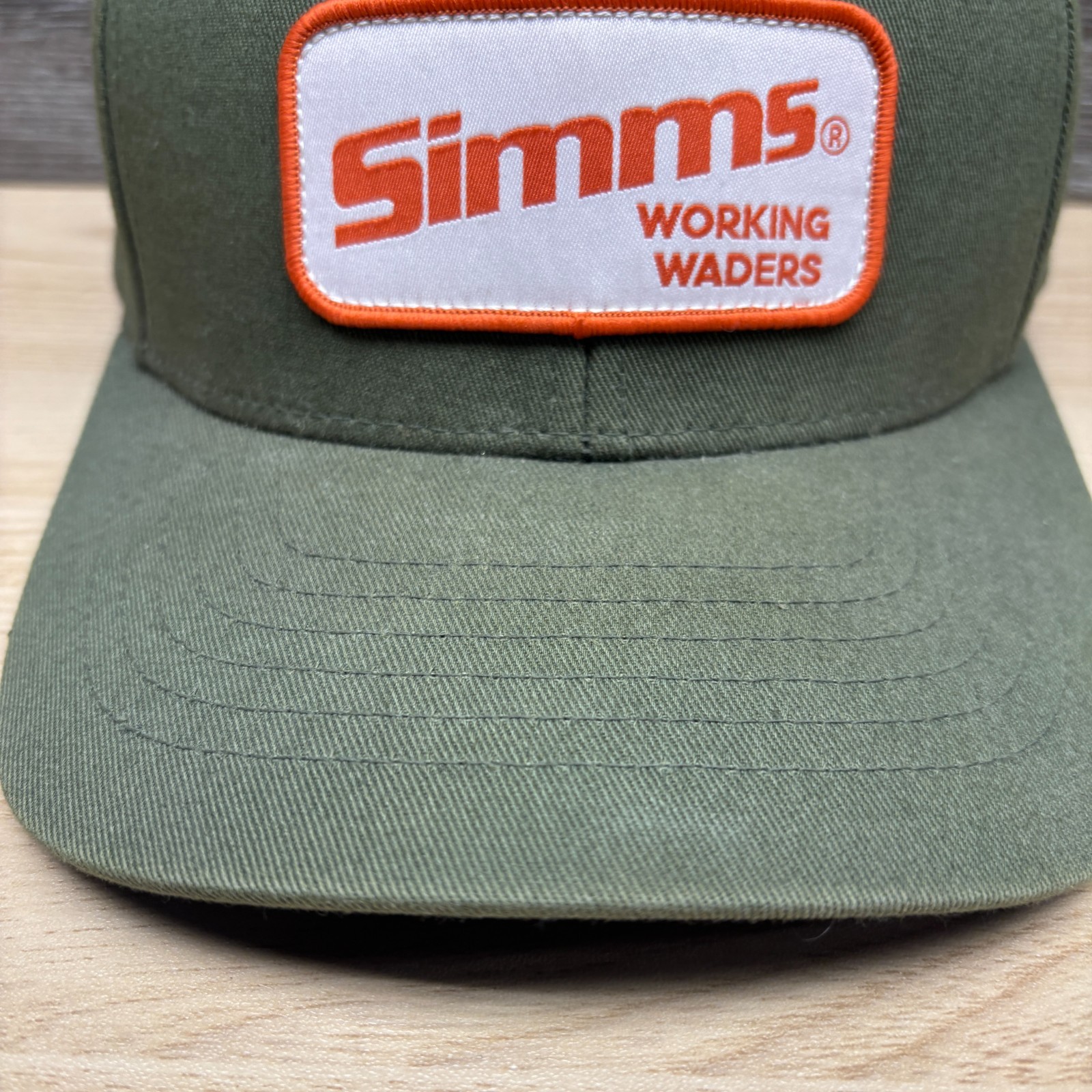Simms Hat Cap Snapback Green Working Waders Patch… - image 3