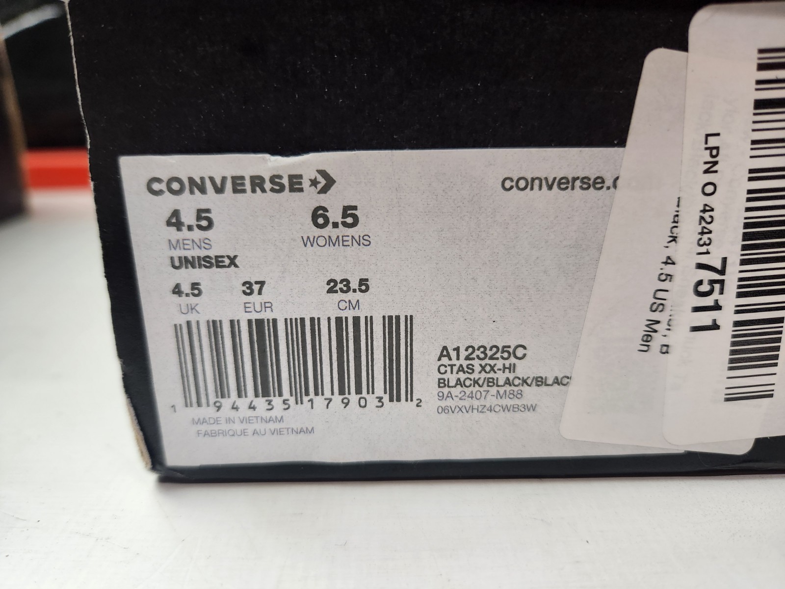 Converse Unisex Adult Chuck Taylor All Star XX Hi Shoes Women's 6.5- Black thumbnail 8