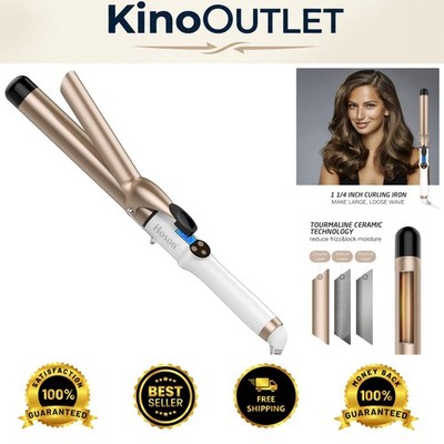 Luxury 1 1/4 Inch Dual Voltage Curling Iron - 9 Heat Settings for Perfect Curls