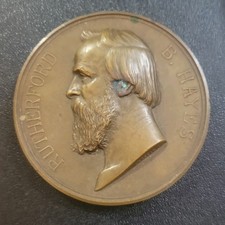 Rutherford B. Hayes Bronze 3 Inch Peace Medal Token