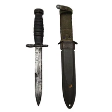 US WW2 USM4 M1 CARBINE BAYONET KNIFE KI KINFOLKS USM8 SCABBARD