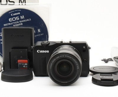 Canon EOS M 18.0MP Digital Camera BK w/ 18-55mm Lens & Flash [Near Mint]#2499709