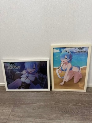 Re:Zero Rem A3 Clear Poster 2-Pack DEATH OR KISS Limited Edition Bonus Set