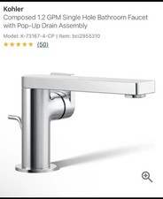 KOHLER Composed 73167-4-CP Single Handle Single Hole Bathroom Sink Faucet