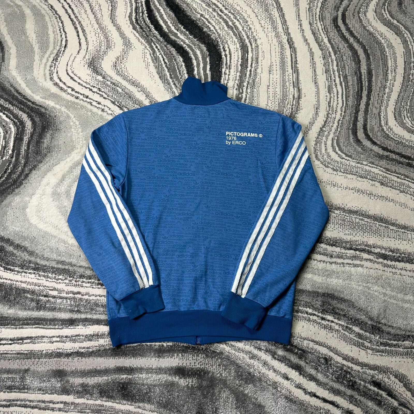 VTG Adidas Originals 2000s Blue Olympics Pictograms 76 Erco Small Track Jacket image 8