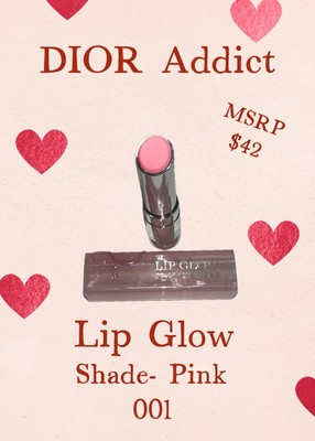 Dior Addict Lip Glow Color Awakening hydrating Lip Balm 001 Pink 0.11 oz  NIB