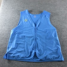 Walmart Vest Mens 2XL Blue Full Zip Associate Uniform Workwear Turquoise Logo